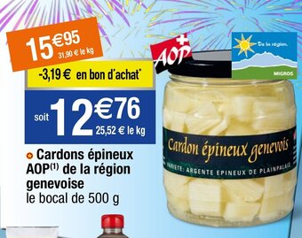Cardons épineux AOP (¹) de la région genevoise