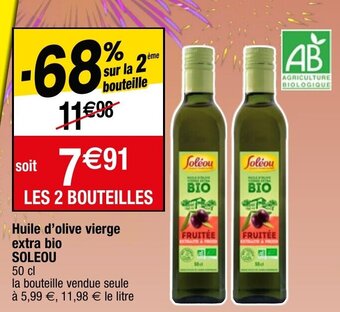 Migros Huile d'olive vierge extra bio SOLEOU offre