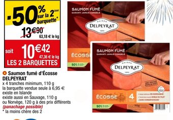 Migros Saumon fumé d'Écosse DELPEYRAT offre