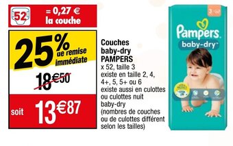 Migros Couches baby-dry PAMPERS offre