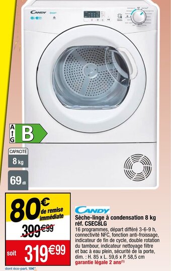 Migros Sèche-linge à condensation 8 kg réf. CSEC8LG offre