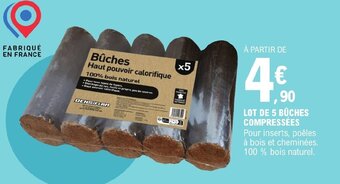 E.Leclerc LOT DE 5 BÛCHES COMPRESSÉES offre