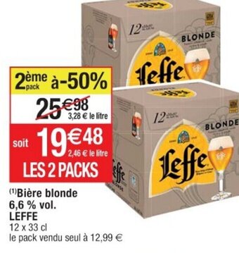 Cora x Carrefour Bière blonde 6,6% vol. LEFFE offre