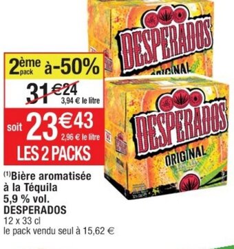 Cora x Carrefour Bière aromatisée à la Téquila 5,9 % vol. DESPERADOS offre