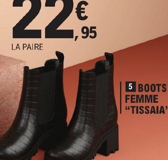 Promo BOOTS FEMME TISSAIA chez E.Leclerc