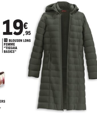 E.Leclerc BLOUSON LONG FEMME "TISSAIA BASICS" offre