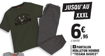 E.Leclerc PANTALON MOLLETON HOMME "TISSAIA BASICS" offre