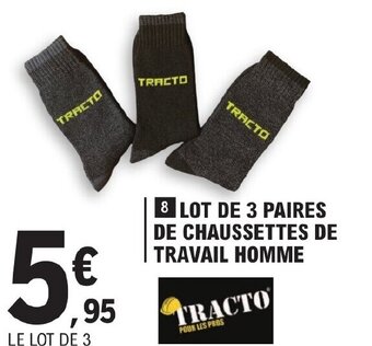E.Leclerc LOT DE 3 PAIRES DE CHAUSSETTES DE TRAVAIL HOMME offre