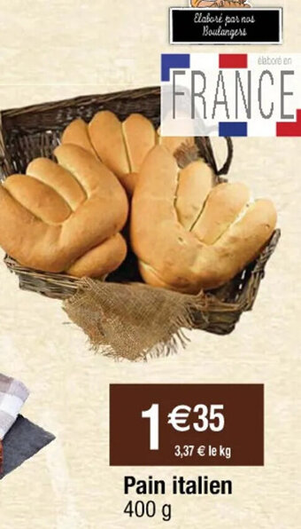 Cora x Carrefour Pain italien 400 g offre