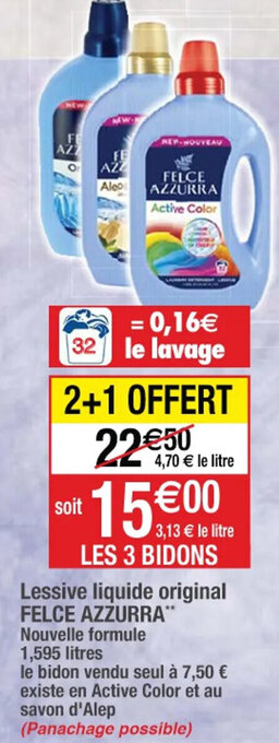 Cora x Carrefour Lessive liquide original FELCE AZZURRA offre