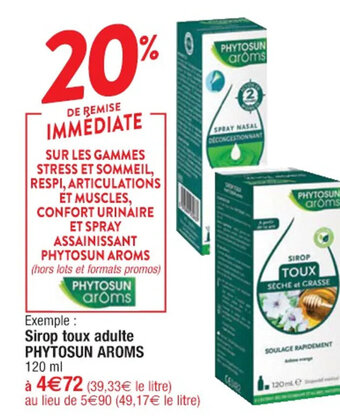 Cora x Carrefour Sirop toux adulte PHYTOSUN AROMS offre