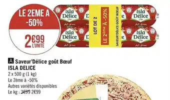 Casino Supermarchés Saveur'Délice goût bœuf Isala Delice offre