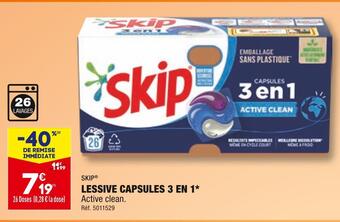 ALDI Skip lessive capsules 3 en 1 offre