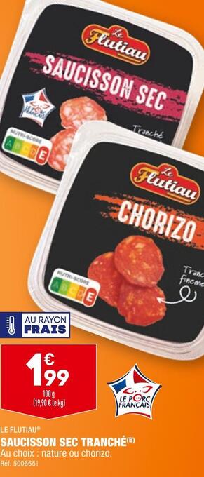 ALDI Le flutiau saucisson sec tranché offre
