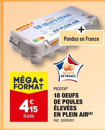 ALDI Picota 18 oeufs de poules élevées en plein air offre