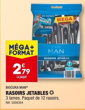ALDI Biocura man rasoirs jetables offre