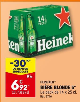 ALDI Heineken bière blonde 5° offre