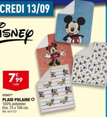 ALDI Disney plaid polaire offre