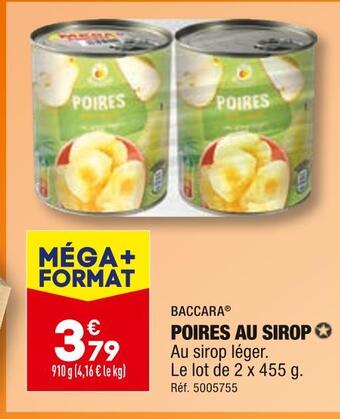 ALDI Baccara poires au sirop offre