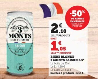 Super U BIERE BLONDE 3 MONTS SAISON 6.5° offre