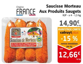 Colruyt Aux produits saugets saucisse morteau offre