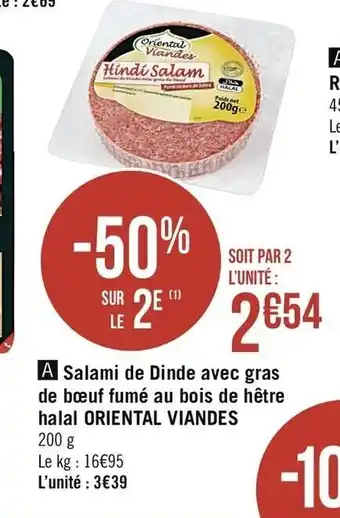 Casino Supermarchés Salami de Dinde avec gras de bœuf fumé au bois de hêtre offre