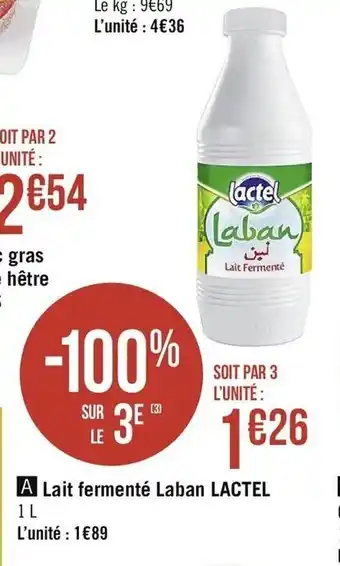 Casino Supermarchés Lait fermenté Laban Lactel offre