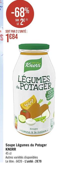 Casino Supermarchés Knorr soupe légumes du potager offre