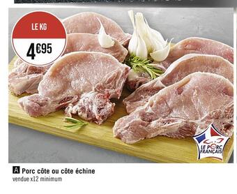 Porc côte ou côte échine