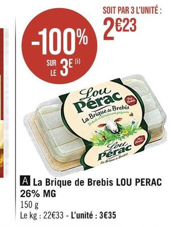 Lou perac la brique de brebis 26% mg