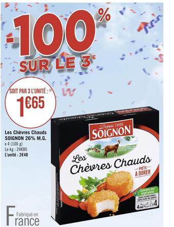 Soignon les chĂšvres chauds 26% m.g