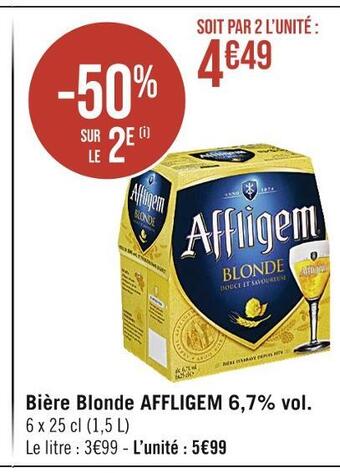 Casino Supermarchés Affligem bière blonde 6,7% vol offre