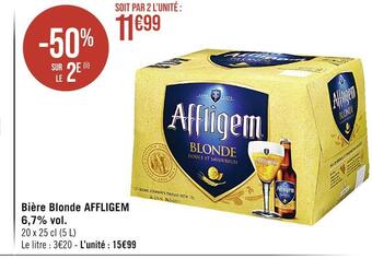 Affligem bière blonde 6,7% vol