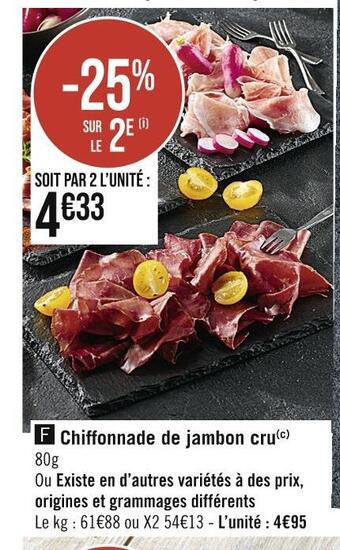 Casino Supermarchés Chiffonnade de jambon cru offre