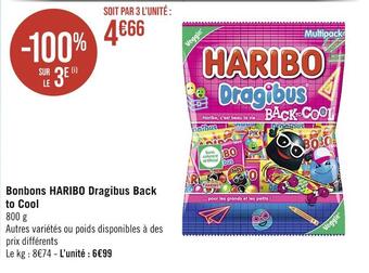 Casino Supermarchés Haribo bonbons dragibus back to cool offre