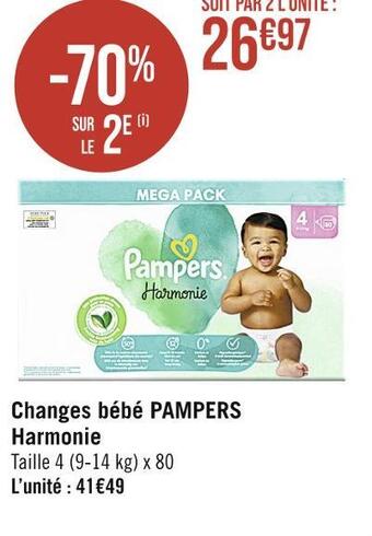 Casino Supermarchés Pampers changes bébé harmonie offre