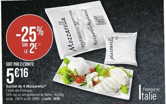 Casino Supermarchés Sachet de 4 mozzarella offre