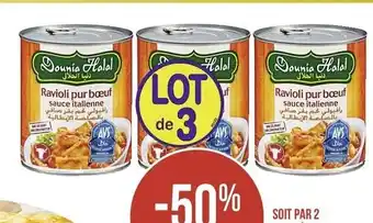 Casino Supermarchés Ravioli pur bœuf sauce italinne DOUNIA HALAL offre