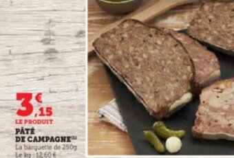 Super U PÂTÉ DE CAMPAGNE offre