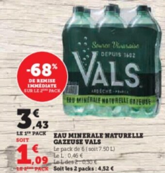 Super U ERU MINERALE NATURELLE GAZEUSE offre