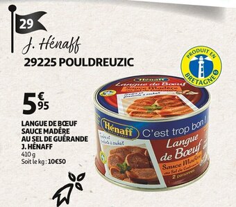 LANGUE DE BŒUF SAUCE MADERE AU SEL DE GUERANDE J. HÉNAFF