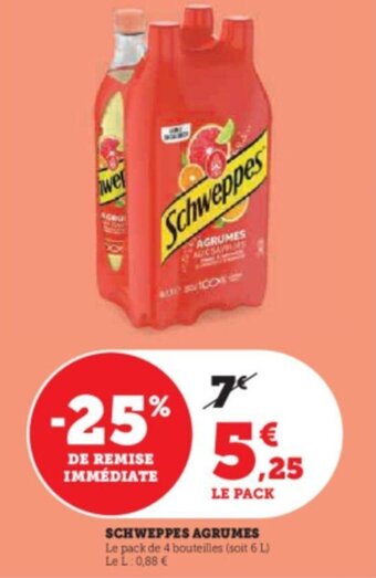 Hyper U SCHWEPPES AGRUMES offre