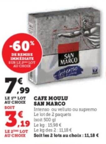 Hyper U CAFE MOULU SAN MARCO offre