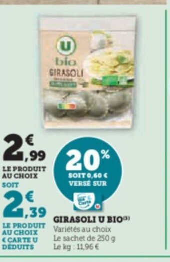 Hyper U GIRASOLI U BIO offre