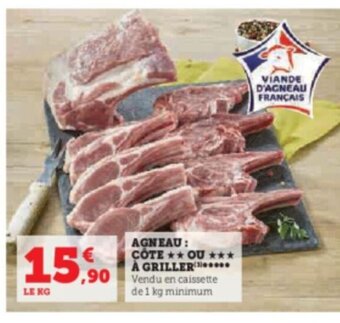 Hyper U AGNEAU CÔTE OU A GRILLER offre