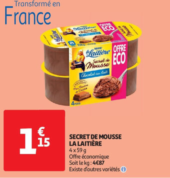 Auchan SECRET DE MOUSSE LA LAITIÈRE offre