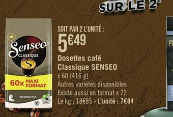 Dosettes café Classique SENSEO