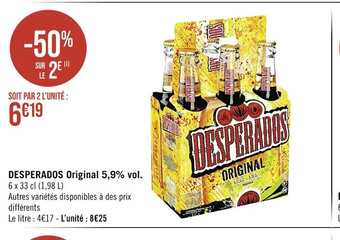 Casino Supermarchés DESPERADOS Original 5,9% vol. offre