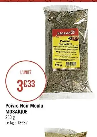 Poivre Noir Moulu MOSAÏQUE