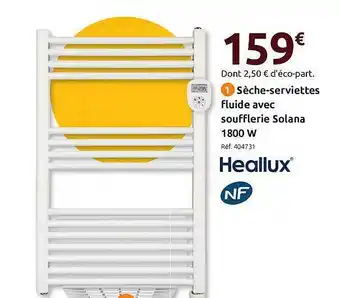 Mr Bricolage Sèche-serviettes Fluide Avec Soufflerie Solana 1800 W Heallux offre
